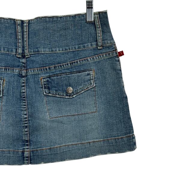 YMI Micro Mini Y2K Skirt SZ 13 Blue Women's VTG Distressed Streetwear Gyaru NEW - Picture 4 of 9